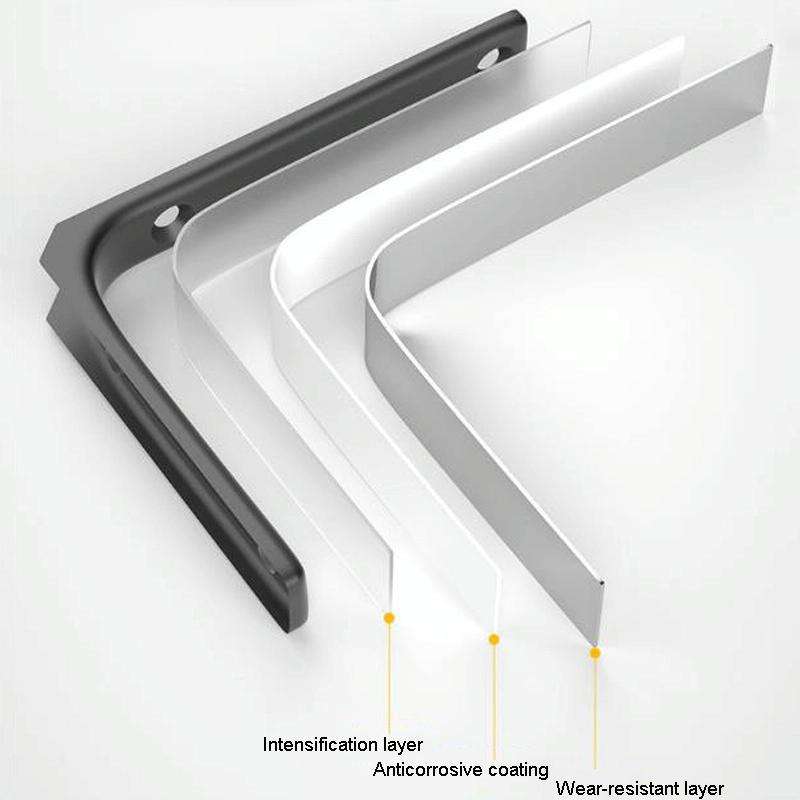 200x150mm Arc Triangle Bracket Stainless Steel I Type Support Holder With Screw(Black)
