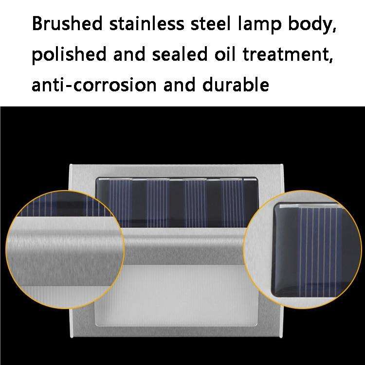 6 LED Solar Stainless Steel Stair Ladder Lamp Wall Light(White Light)