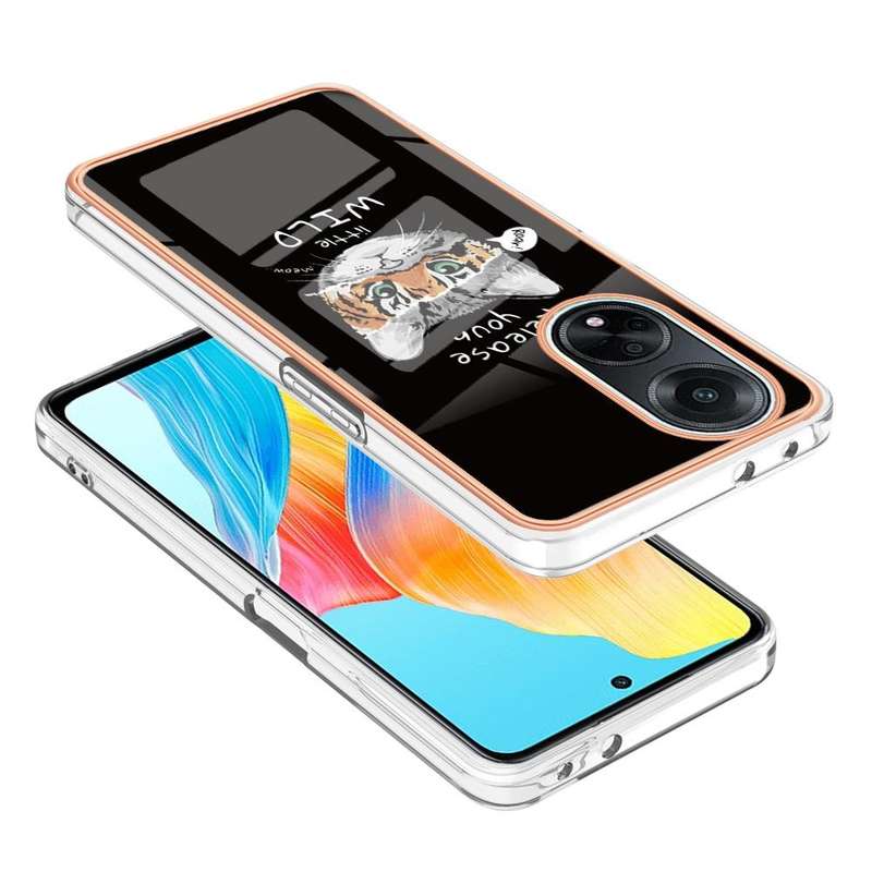 For OPPO A98 Electroplating Marble Dual-side IMD Phone Case(Natural Growth)