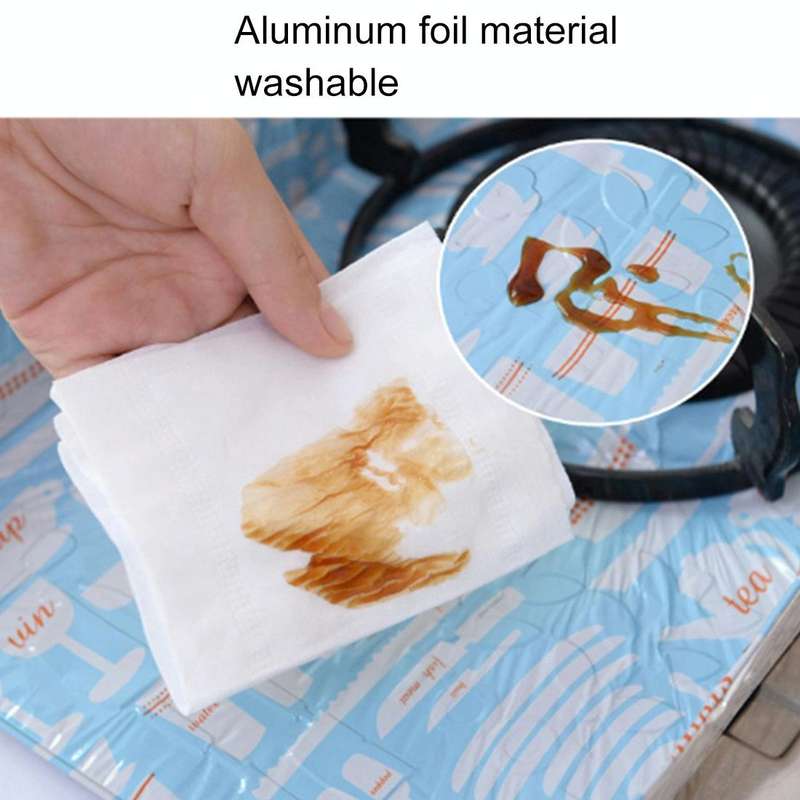 2 PCS Gas Stove Protectors Foil Heat-resistant Anti-Fouling Liner Cleaning Kitchen Tools Mat(Silver)