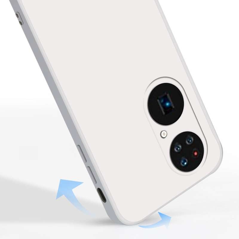 For Huawei P50 Pro Solid Color Imitation Liquid Silicone Straight Edge Dropproof Full Coverage Pr...