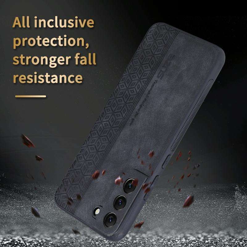 For Samsung Galaxy S21 FE 5G AZNS 3D Embossed Skin Feel Phone Case(Dark Green)