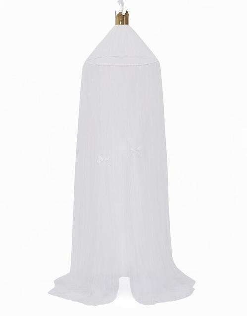 Baby Bed Curtain Hung Dome Mosquito Net Girls Crown Hanging Net Princess Tents(White)