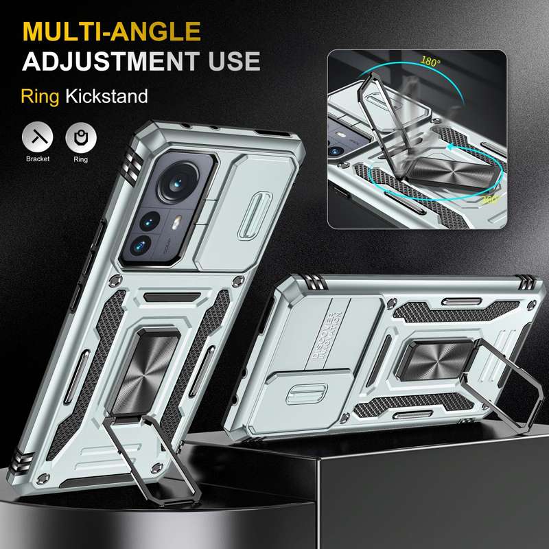 For Xiaomi 12 Pro Armor PC + TPU Camera Shield Phone Case(Grey)