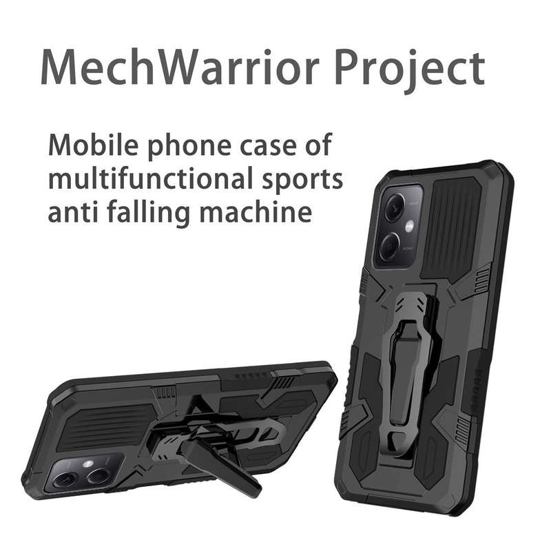 For Xiaomi Redmi Note 12 4G Global Armor Warrior Shockproof PC + TPU Phone Case(Black)
