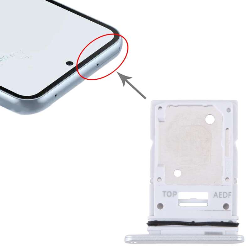 For Samsung Galaxy A54 SM-A546 Original SIM Card Tray + Micro SD Card Tray (Silver)