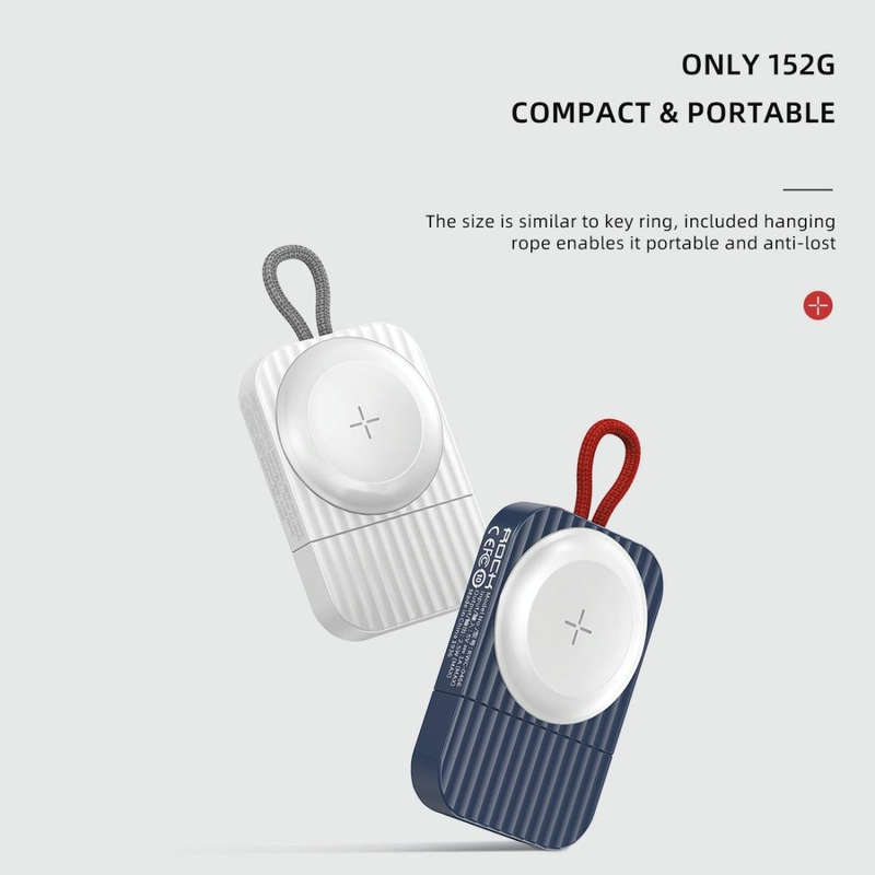 ROCK W26 Portable Magnetic Wireless Charger for Apple Watch Type-C Interface(Blue)