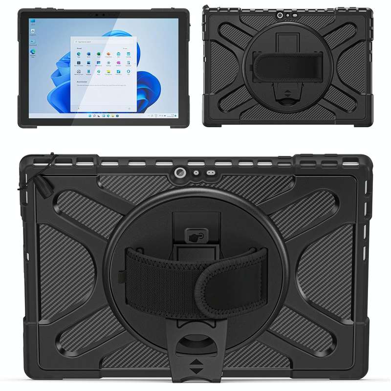 For MicroSoft Surface Pro 4 / 5 / 6 / 7 TPU + PC Tablet Case(Black)