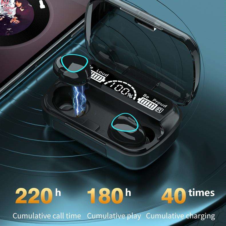 M10 Bluetooth 5.1 TWS Digital Display Wireless Bluetooth Earphone with Charging Box, Support Touc...