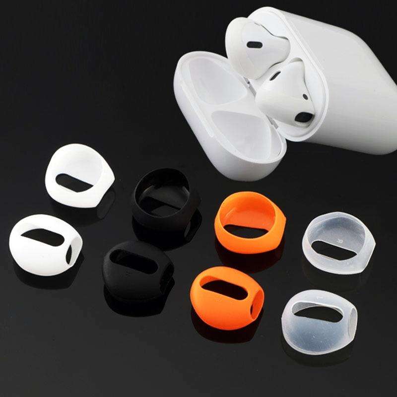 1 Pair Wireless Bluetooth Earphone Silicone Ear Caps Earpads for Apple AirPods(Black)
