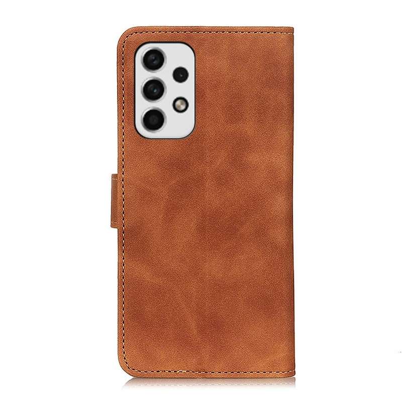 For Samsung Galaxy A23 4G KHAZNEH Retro Texture Flip Leather Phone Case(Brown)