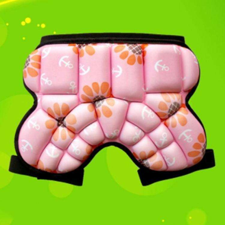 Children Outdoor Sports Roller Skating Protective Gear Hip Butt Padded Shorts Pants(Pink)
