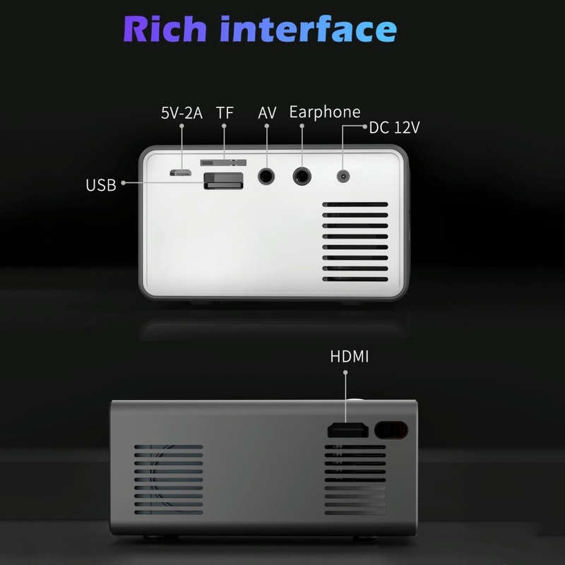 T300 25ANSI LED Portable Home Multimedia Game Projector, Plug Type:AU Plug(Black)