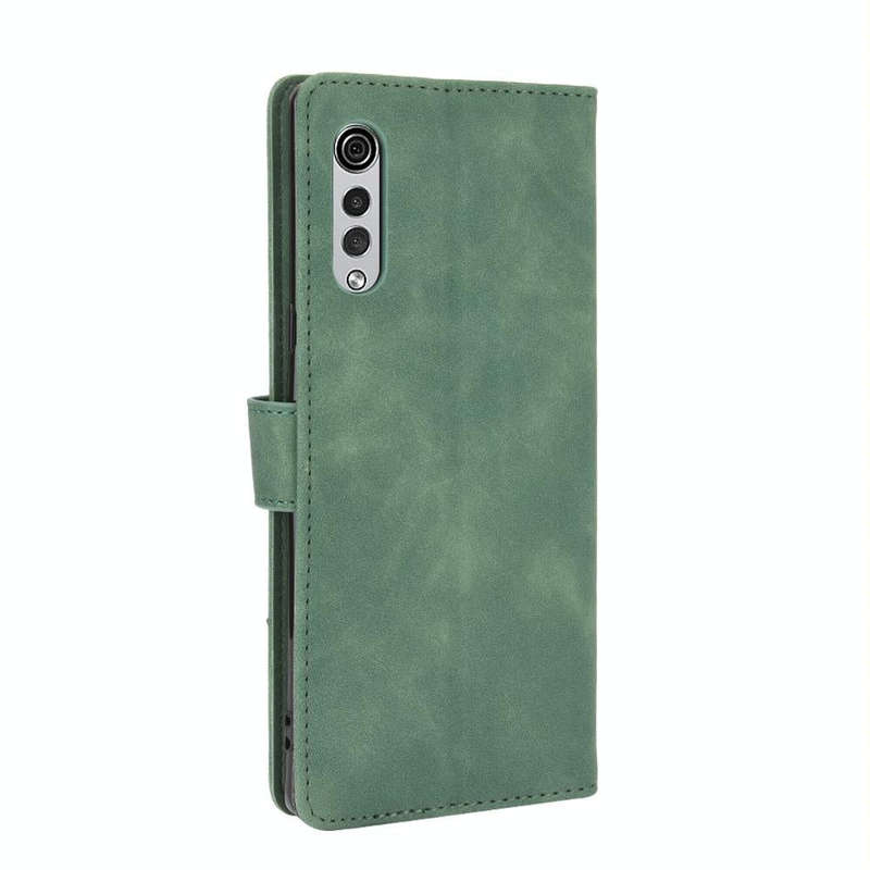 For LG Velvet Solid Color Skin Feel Magnetic Buckle Horizontal Flip Calf Texture PU Leather Case ...