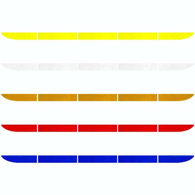 5 Sets Car Trunk Reflective Decorative Strip Anti-Scratch Car Tail Warning Decorative Stickers(Wh...