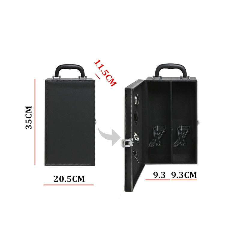 Wine Gift Box Double Stick with Tools Wine Gift Box Leather Box(Red)