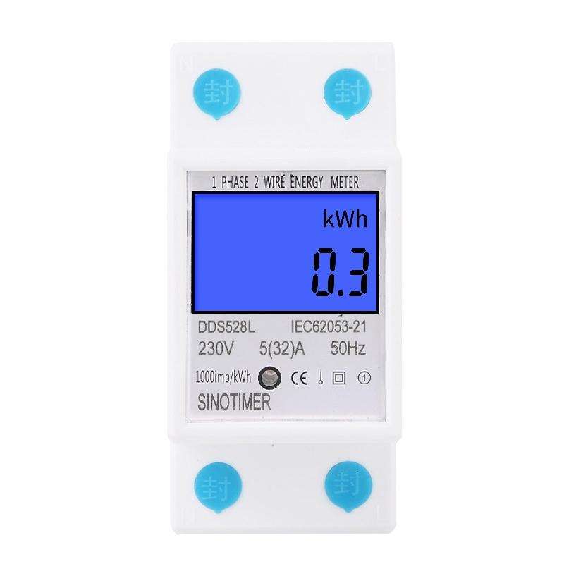 DDS528L Backlight Display Home Single-phase Rail Energy Meter 5-32A(230V 50Hz)