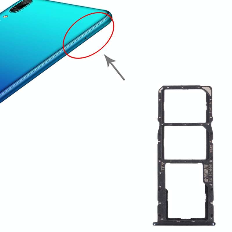 SIM Card Tray + SIM Card Tray + Micro SD Card Tray for Huawei Y7 Pro 2018 (Black)