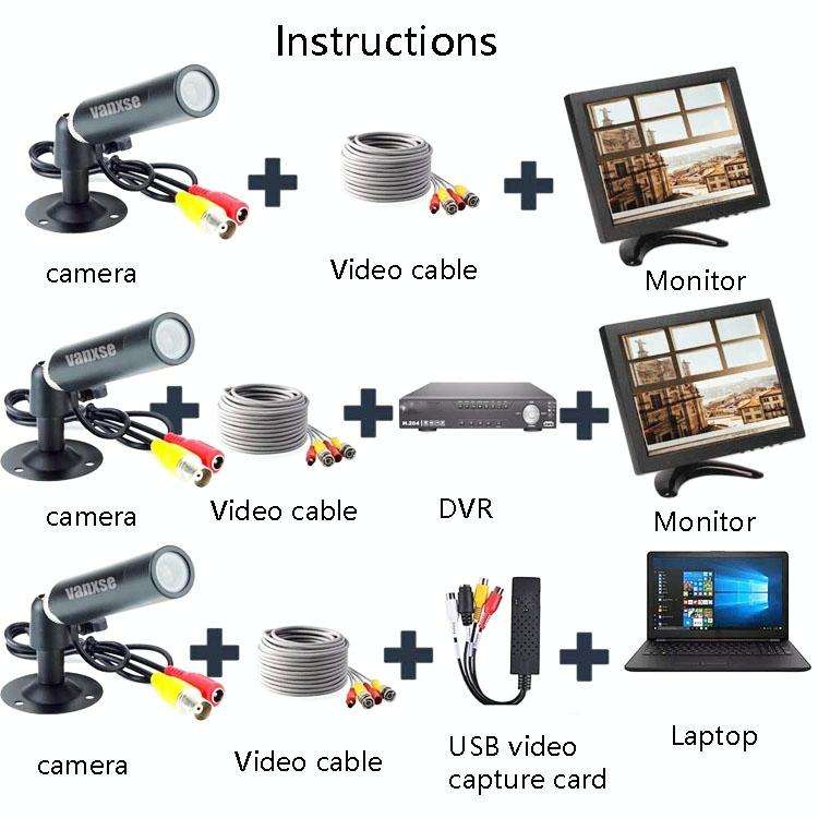 Vanxse MB18 1000 Line HD Wide-Angle Surveillance Camera, Specification: PAL