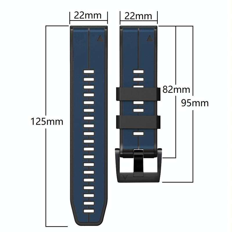 For Garmin Fenix 6 Pro 22mm Silicone Sports Two-Color Watch Band(Carbon Ash + Black)