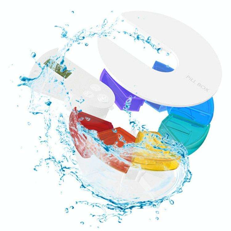 One Week Portable Timing Smart Pill Boxes Elder Reminding Electronic Medicine Box(Sky Blue)