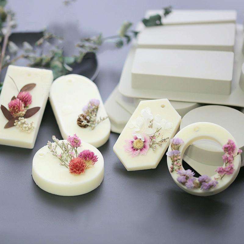 Aromatherapy Wax Handmade Soap Silicone Mold, Specification:Six Grid Rectangle