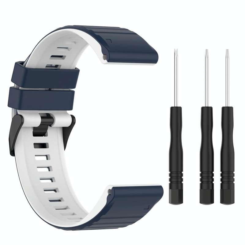 For Garmin Fenix 3 Sapphire 26mm Silicone Mixing Color Watch Band(Dark Green+Black)