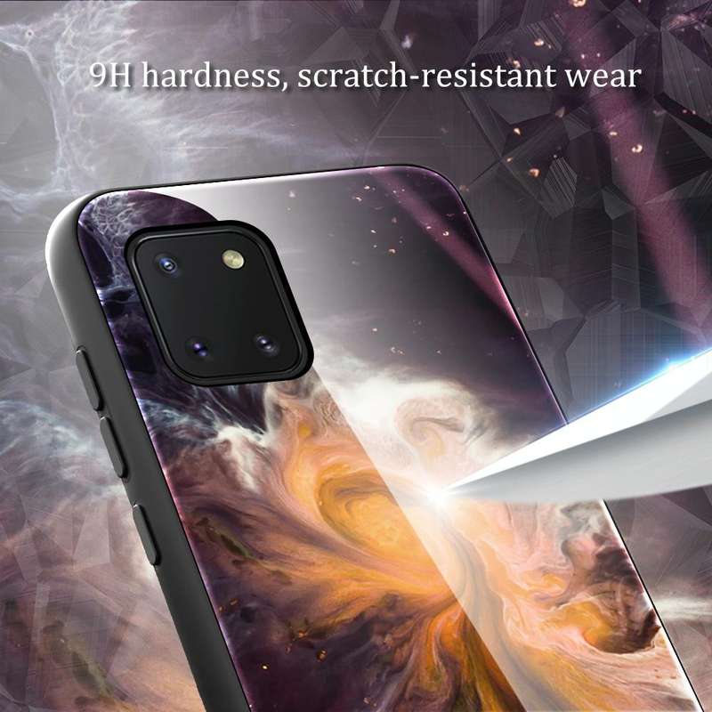 For Samsung Galaxy Note10 Lite / A81 Marble Pattern Glass Protective Case(DL02)