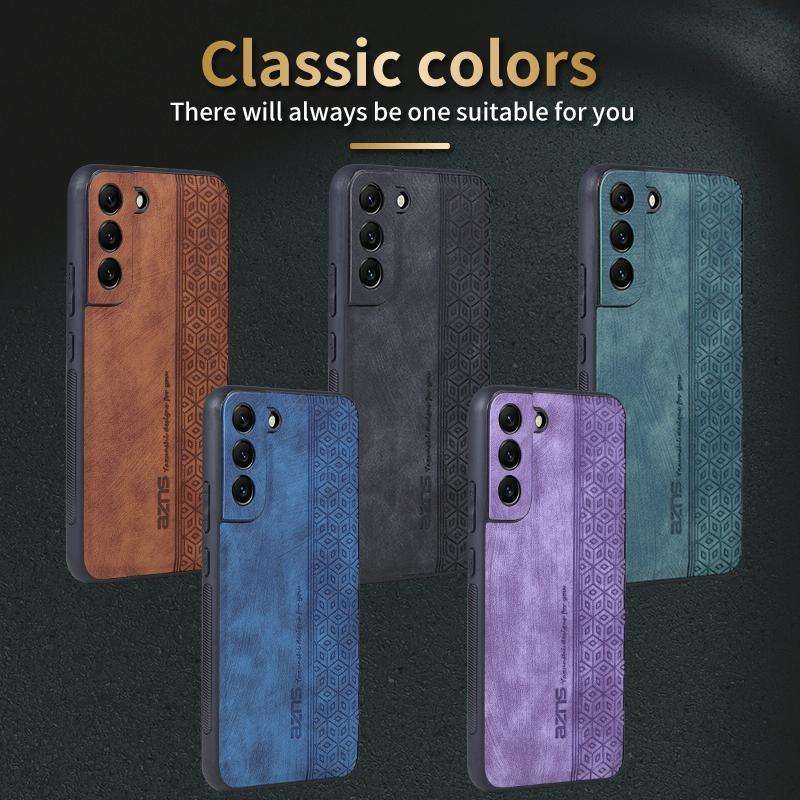 For Samsung Galaxy S21 FE 5G AZNS 3D Embossed Skin Feel Phone Case(Dark Green)