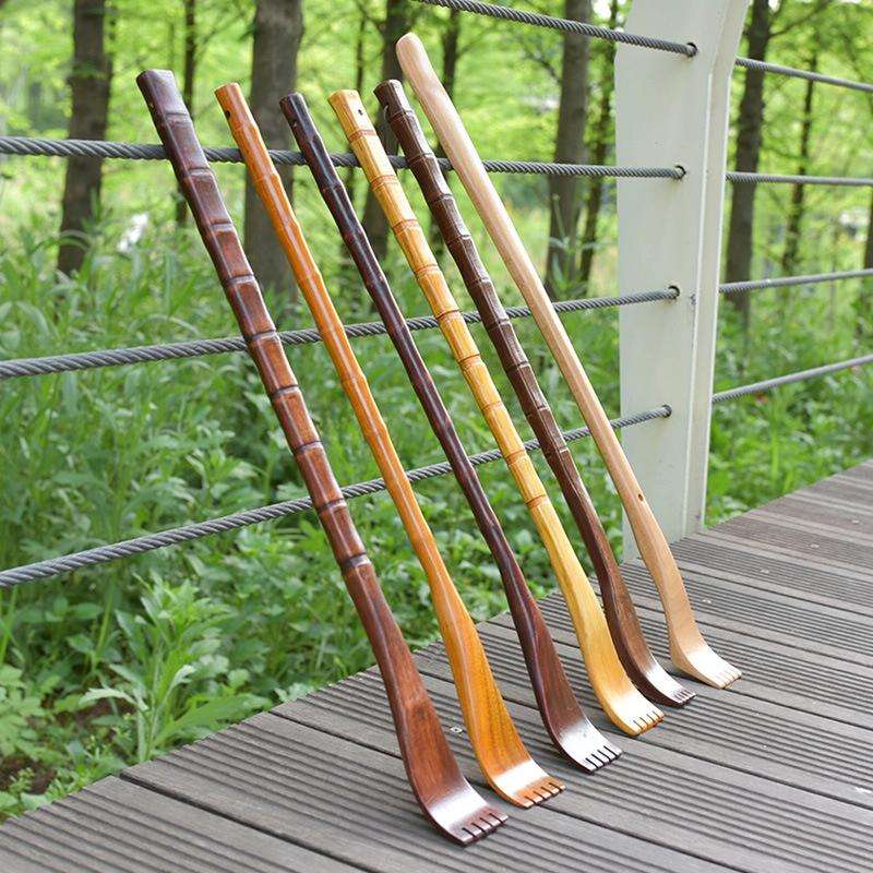BQR01 Back Scratcher Long Handle Wooden Massage Scratcher, Style: Dual-use