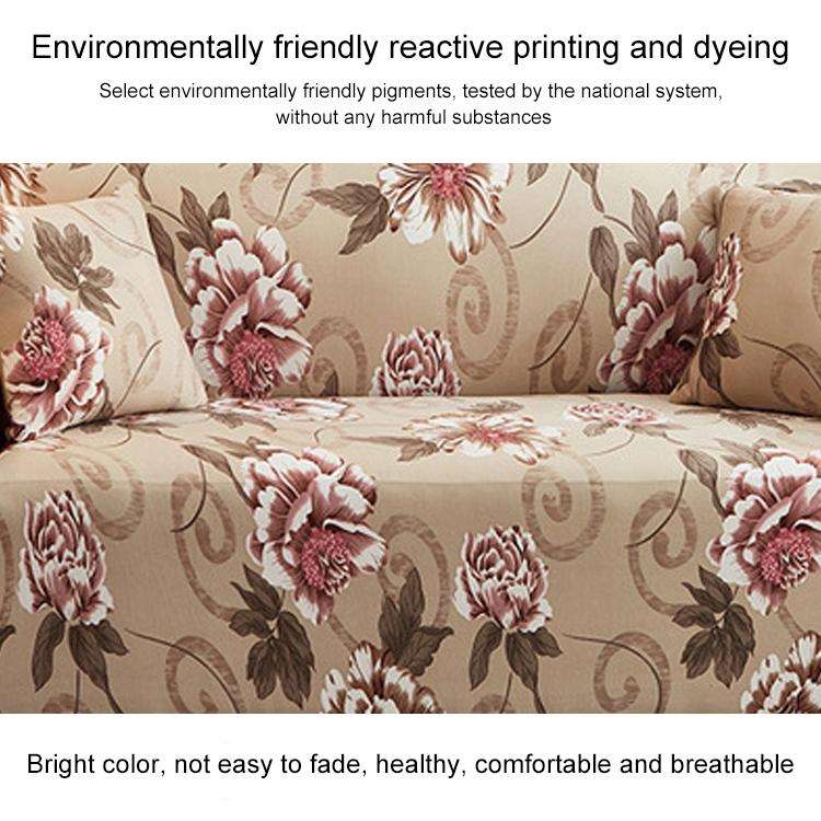 Double Seat Full Coverage Elastic Non-slip Sofa Cover(Flowers Bloom)