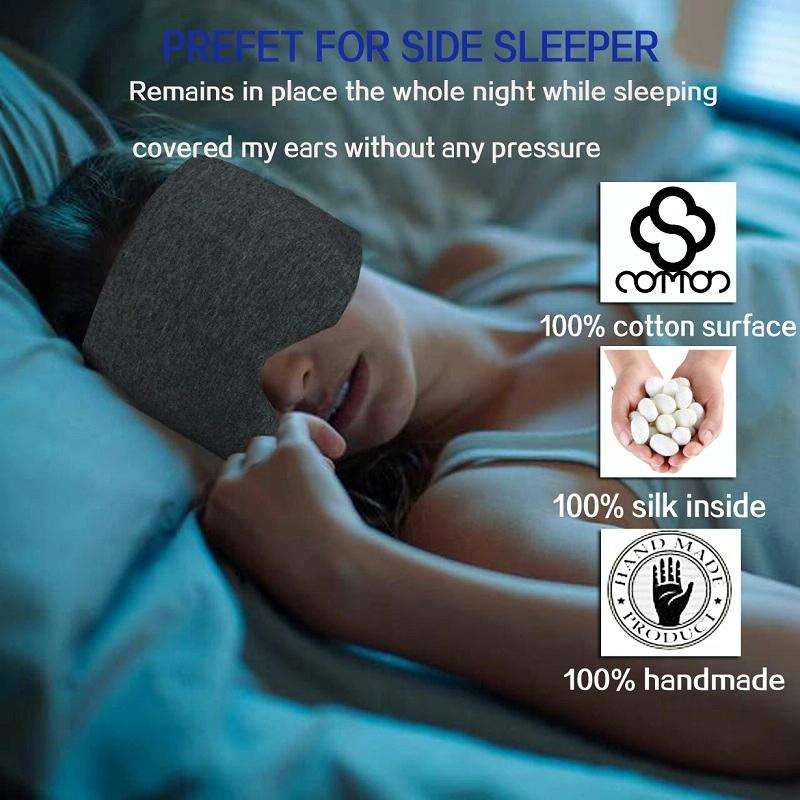 Oversized Cotton Breathable Blackout Sleep Eye Mask(Black)