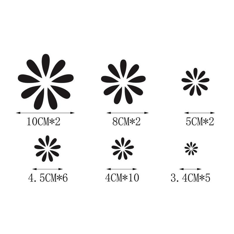 2 PCS/Set D-483 Flower Pattern Car Modified Decorative Sticker(Black)