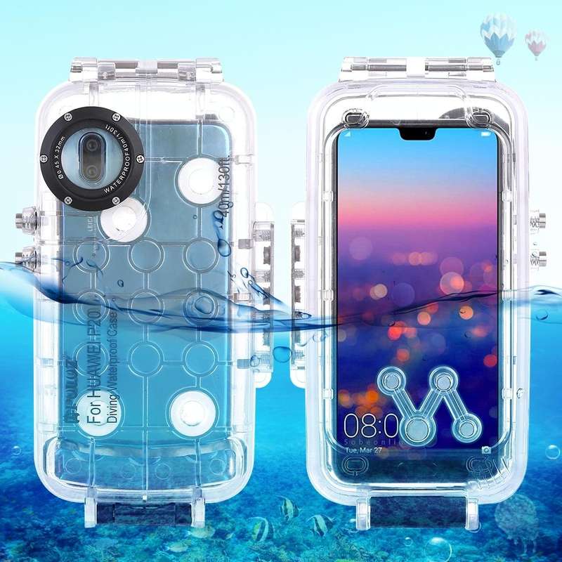 PULUZ PULUZ 40m/130ft Waterproof Diving Case for Huawei P20, Photo Video Taking Underwater Housin...