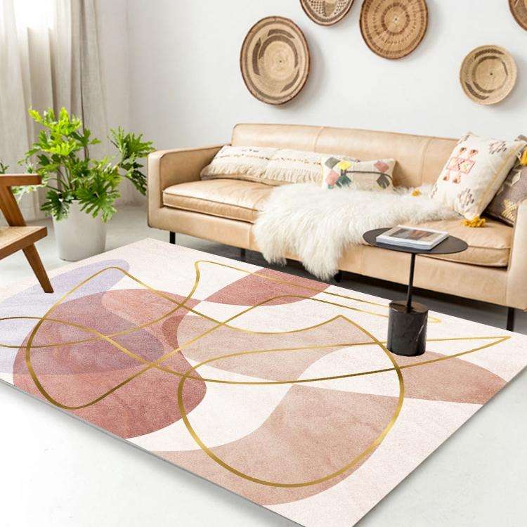 Modern Abstract Geometric Living Room Rug Coffee Table Cushion, Size: 50x80cm(09)