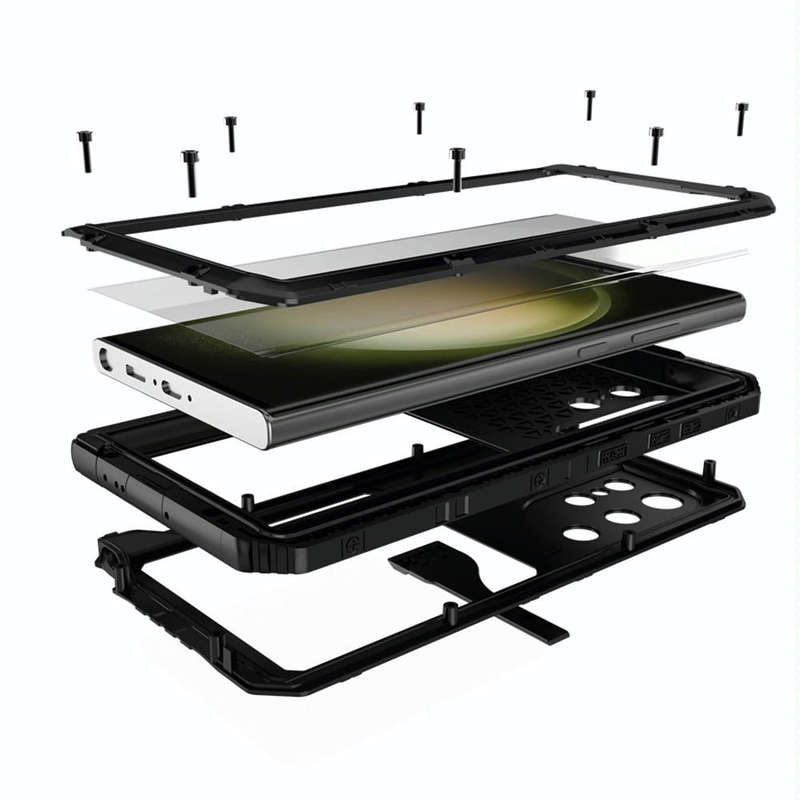 For Samsung Galaxy S23 Ultra 5G RedPepper Wolf 360 Full Body Rugged IP68 Waterproof Phone Case(Bl...