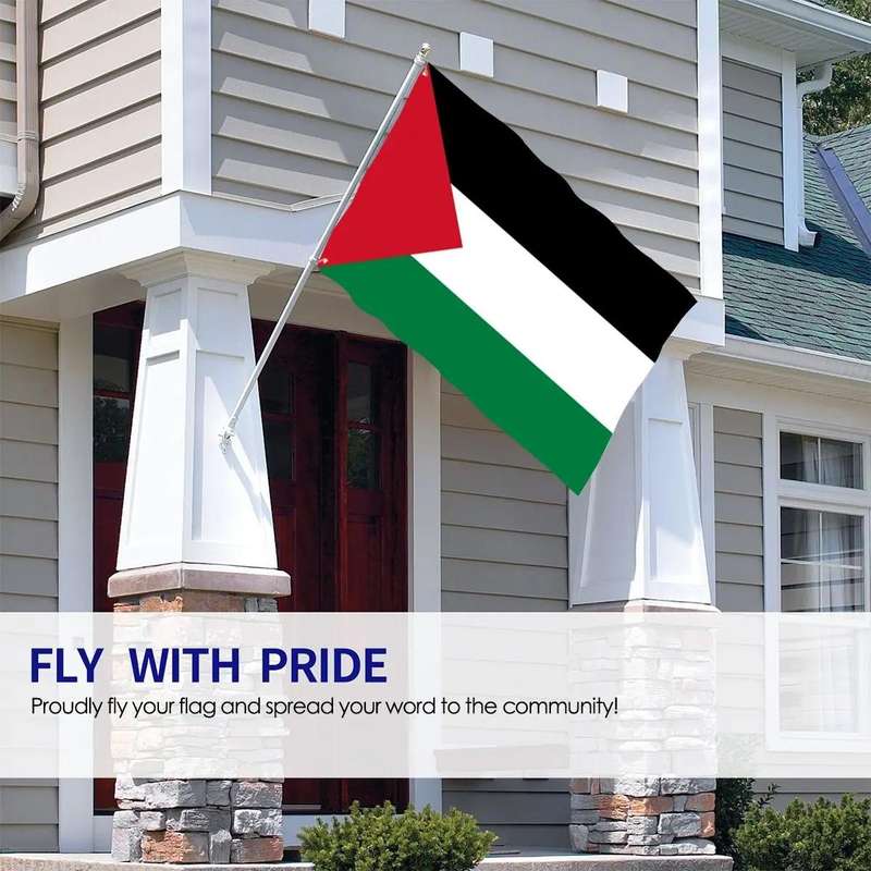 90 x 150cm Palestine Flag No. 4 Polyester Fabric Decorative Flag