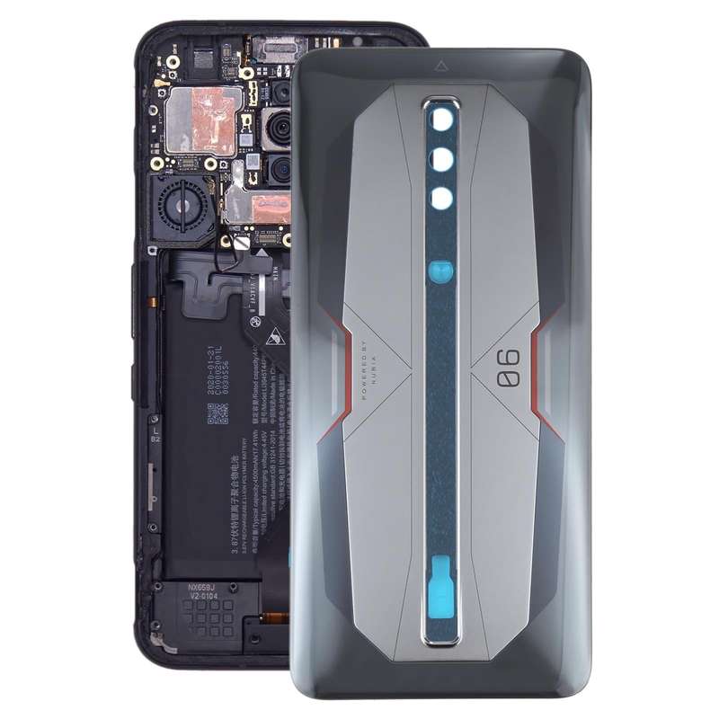 Battery Glass Back Cover for ZTE Nubia Red Magic 6 Pro NX669J-P(Grey)