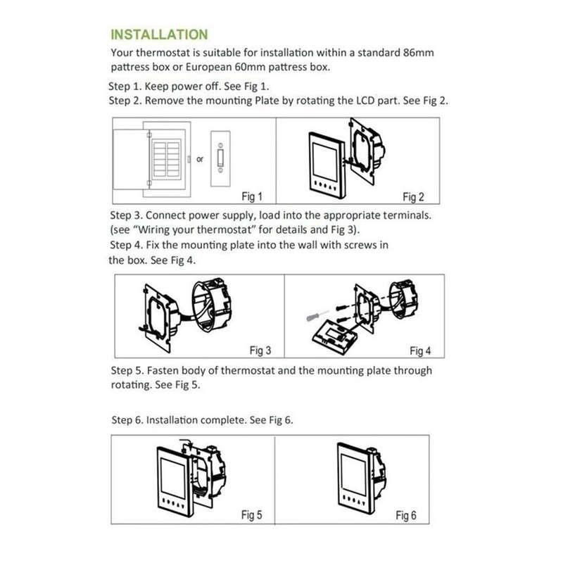 BHT-002GBLW 16A Load Electronic Heating Type LCD Digital Heating Room Thermostat with Sensor & Ti...