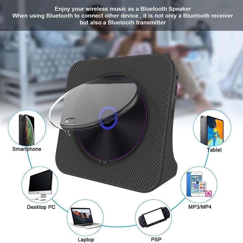 Kecag KC-806 2A Retro Bluetooth Music Disc Album CD Player, Specification:Rechargeable Version(Wh...