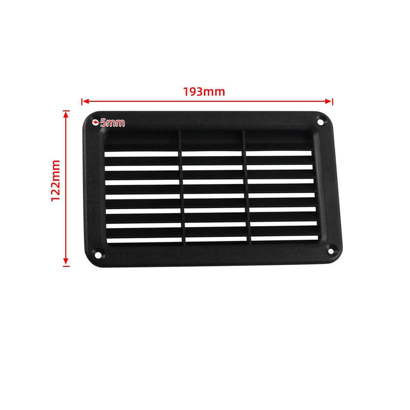 A6789 193x122mm RV / Bus Oblique Louver Outlet Panel with Screws(Black)