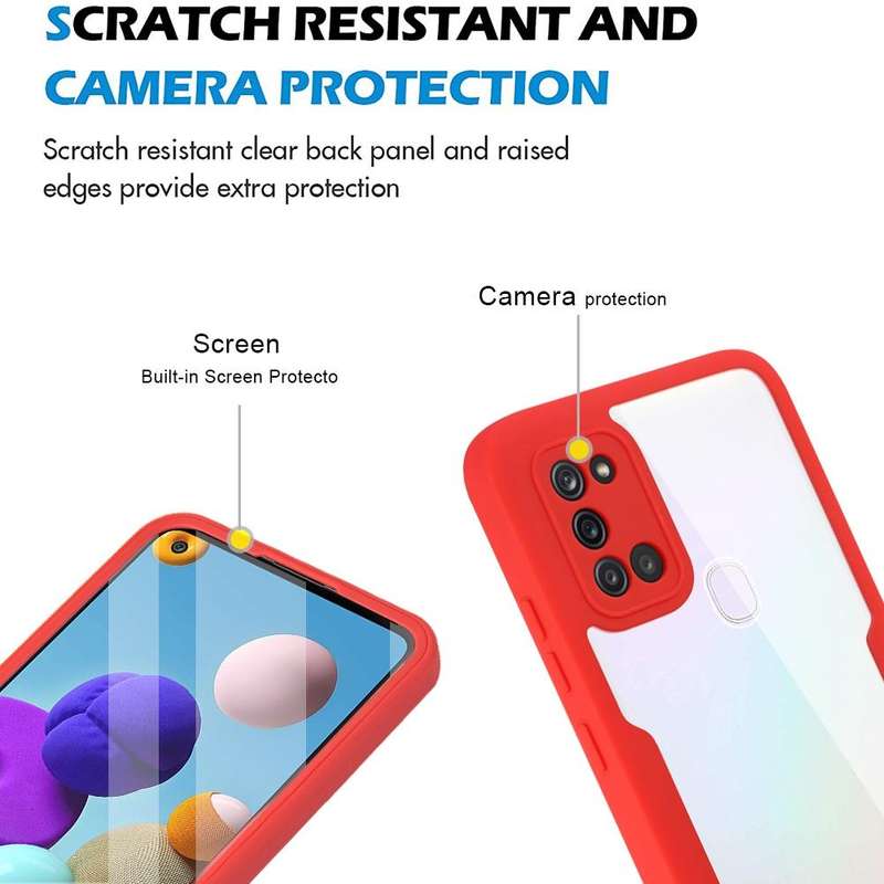 For Samsung Galaxy A21s Acrylic + TPU 360 Degrees Full Coverage Shockproof Phone Case(Blue)