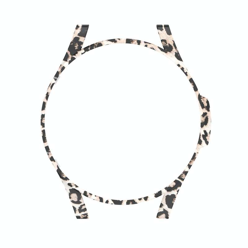 For Samsung Galaxy Watch4 Classic 46mm Half Coverage Hollowed PC Protective Case(Black Leopard Pr...