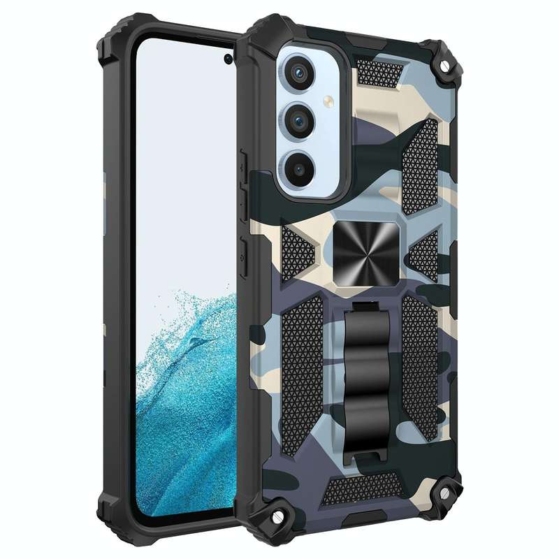 For Samsung Galaxy A54 5G Camouflage Armor Shockproof TPU + PC Magnetic Protective Phone Case wit...