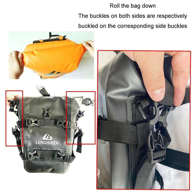 LONGHIKER Motorcycle Quick Release Waterproof Bumper Side Bag(Black)