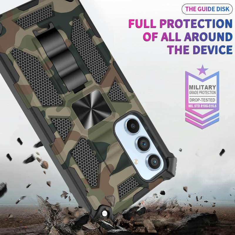 For Samsung Galaxy A54 5G Camouflage Armor Shockproof TPU + PC Magnetic Protective Phone Case wit...