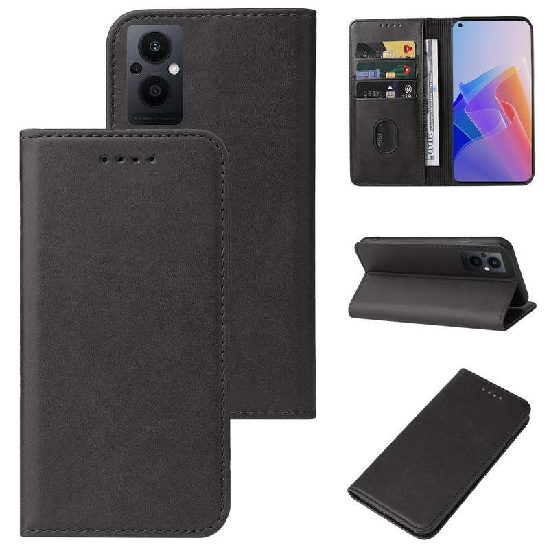 For OPPO Reno7 Z 5G Magnetic Closure Leather Phone Case(Black)