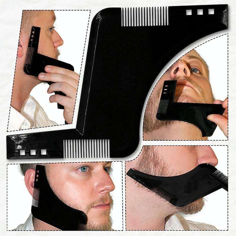 3 PCS Double-sided Beard Comb Molding Template Tool Beard Shaping Styling Tool With Inbuilt Comb(...