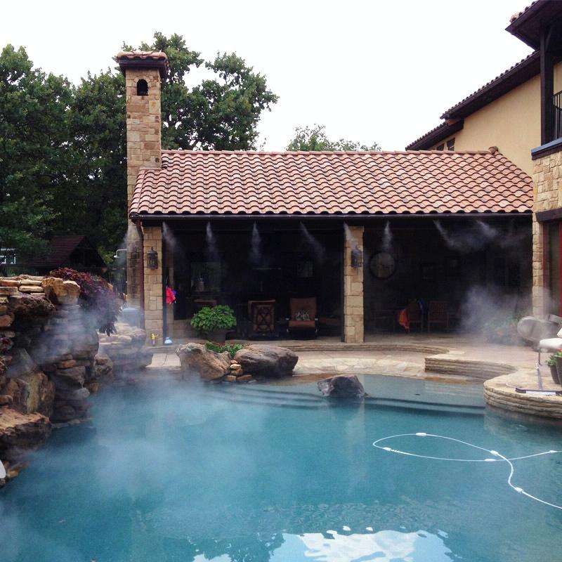 Outdoor Lawn Garden PE Mist Watering Line Misting Cooling System with 6 x Mist Nozzles, Length: 6...