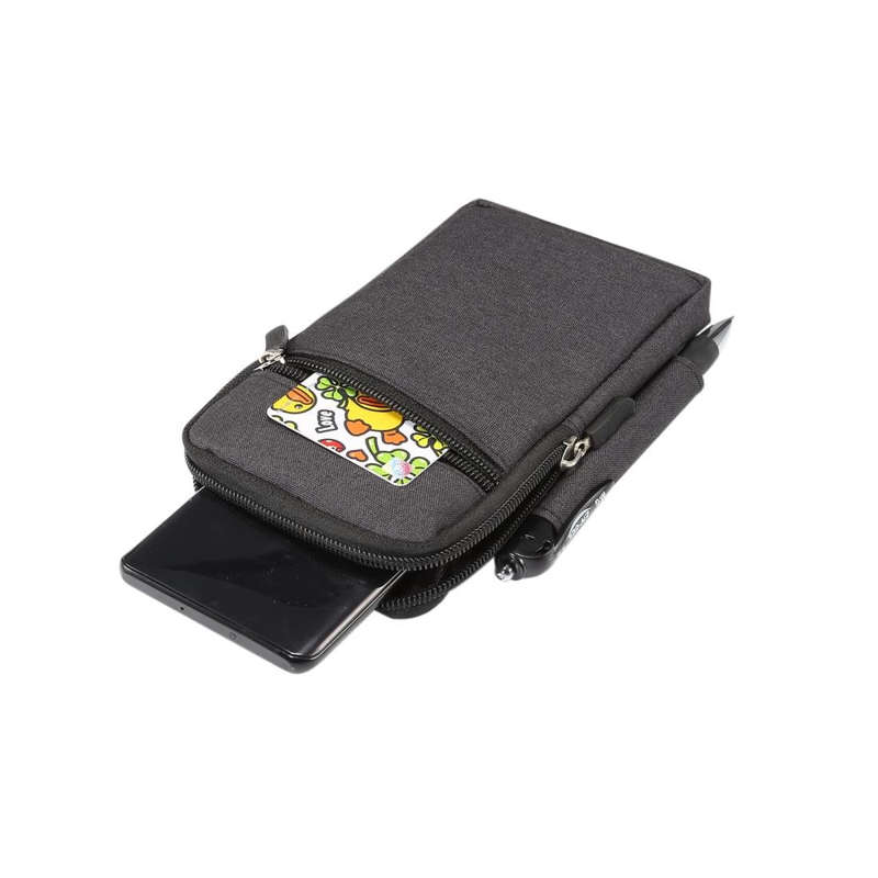 Single checked denim Multi-functional Universal Mobile Phone Waist Pack Case for 6.3 Inch or Belo...